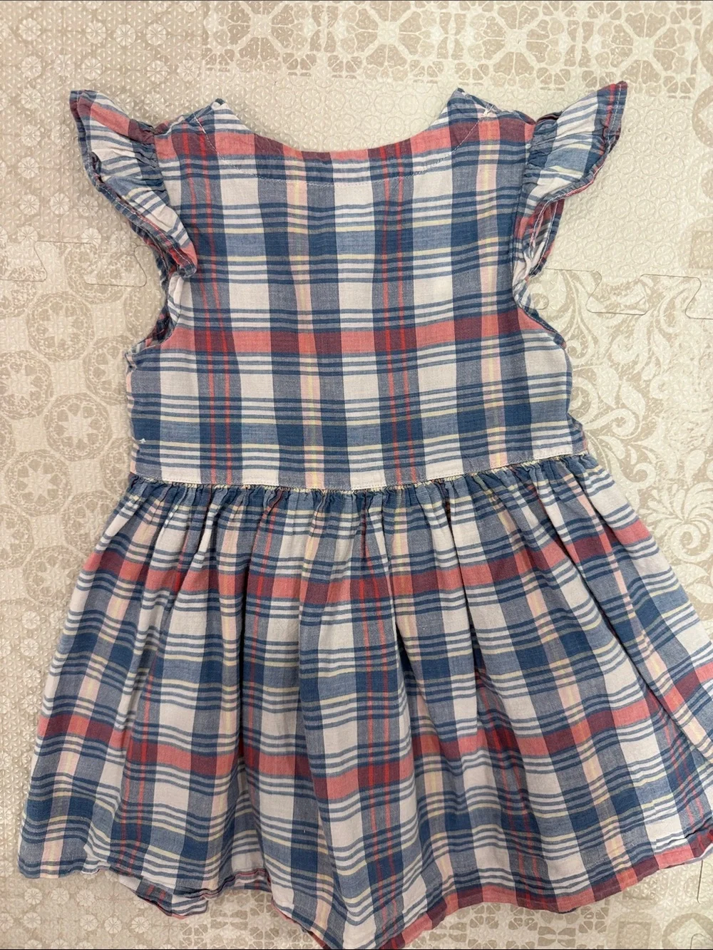 Ralph Lauren Navy, Pink & Cream Plaid Cotton Dress